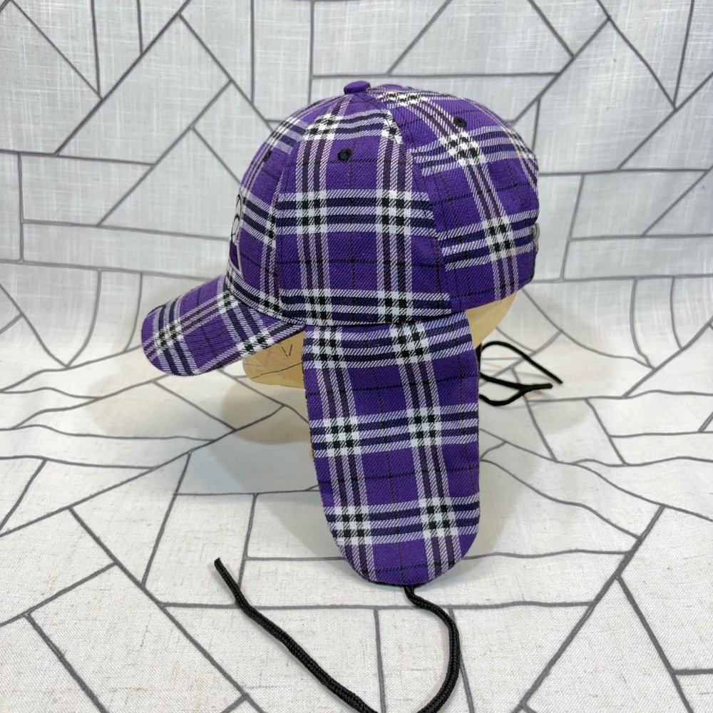 Melonwear Colorado Rockies Hat OSFA Purple Plaid Ear Flap Snapback Baseball Cap - Picture 3 of 8